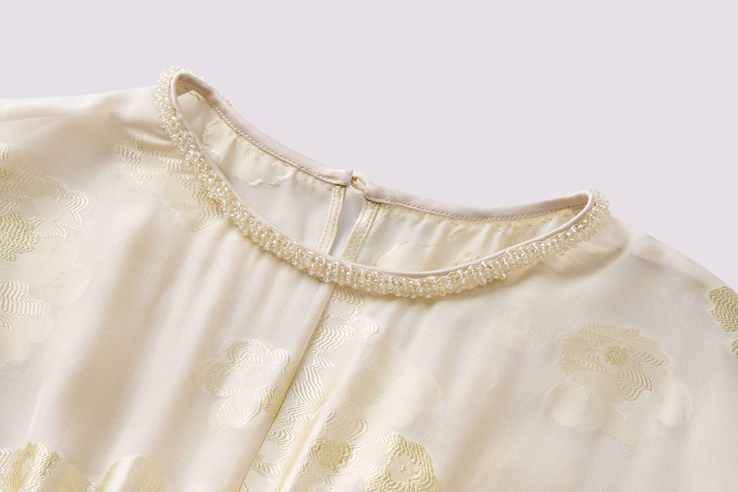 Light champagne jacquard dress