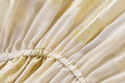 Light champagne jacquard dress