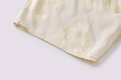 Light champagne jacquard dress
