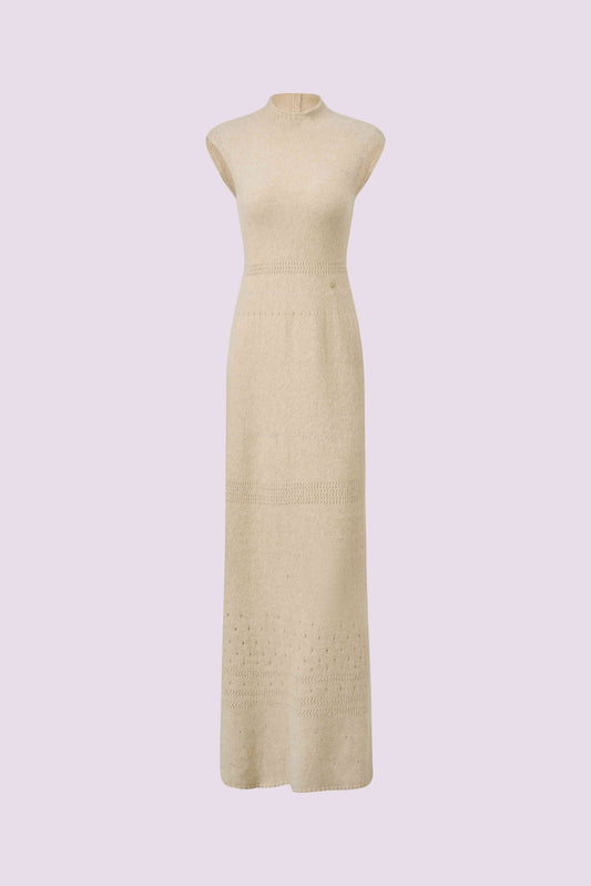 Cashmere perforated woolen dress