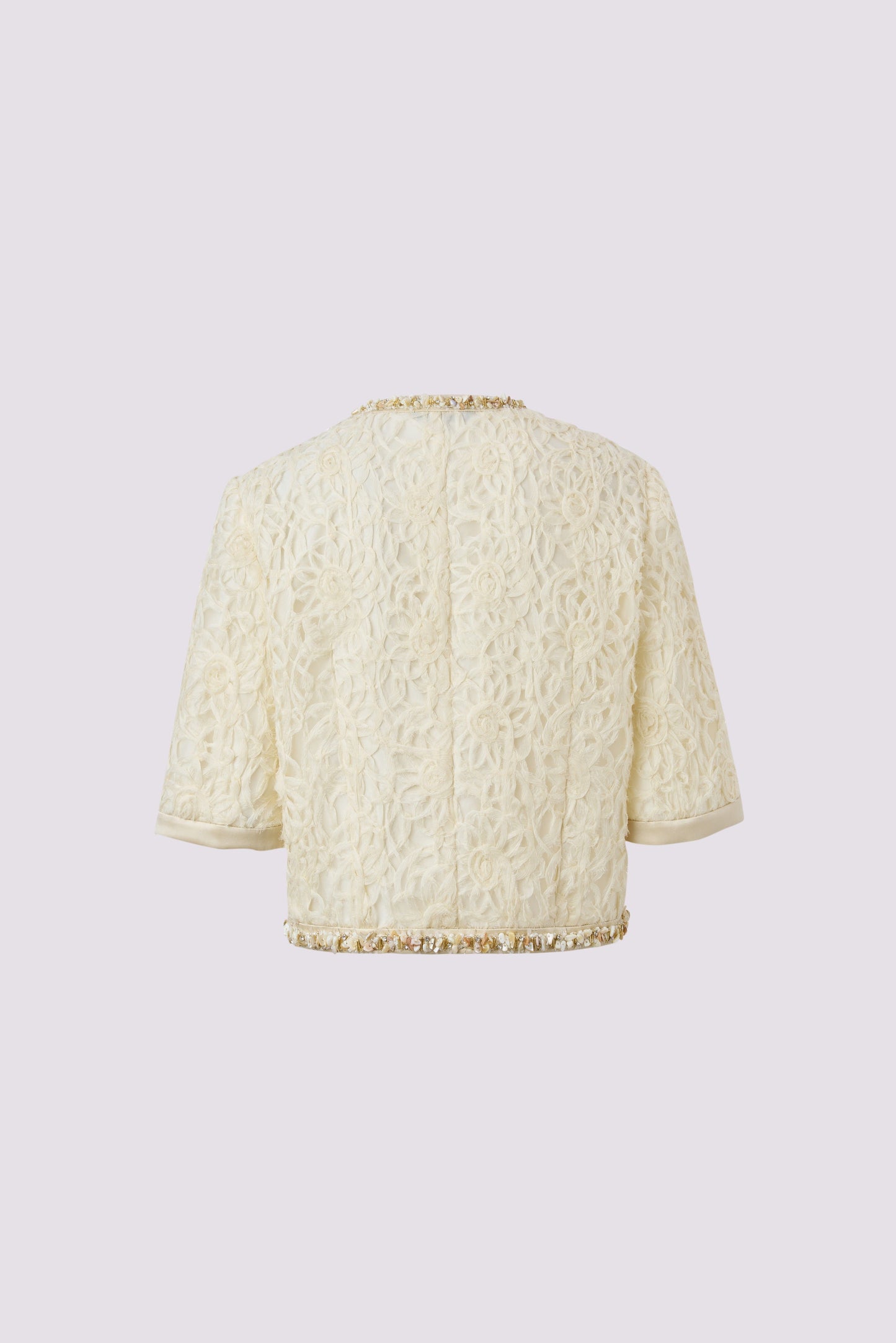 Beige textured bomber jacket