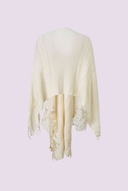 Seven leaf flower embroidered woolen shawl