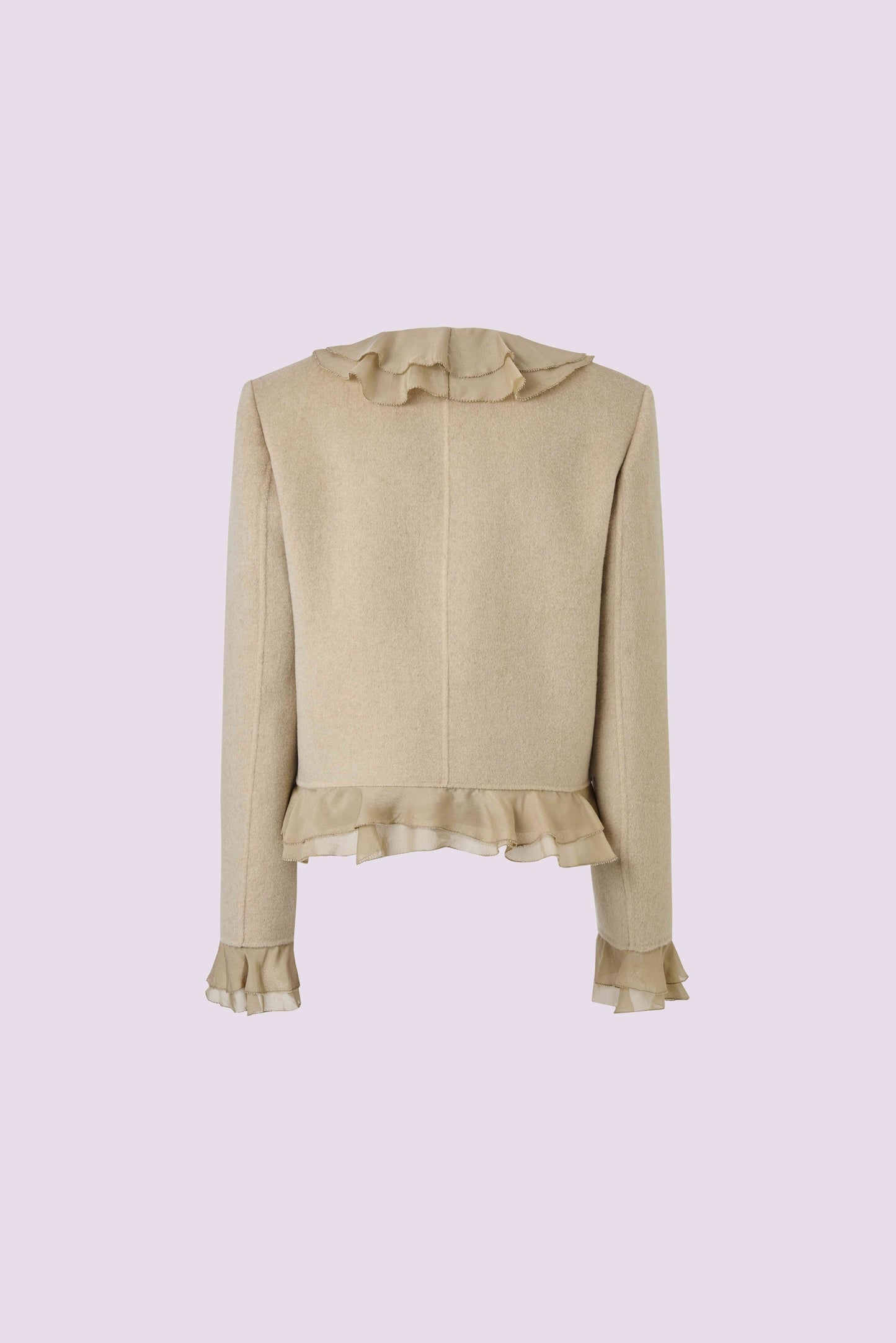 Yak wool coat with leaf edges