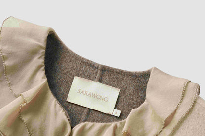 Yak wool coat with leaf edges
