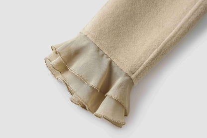 Yak wool coat with leaf edges
