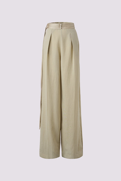 Tencel straight-leg pants