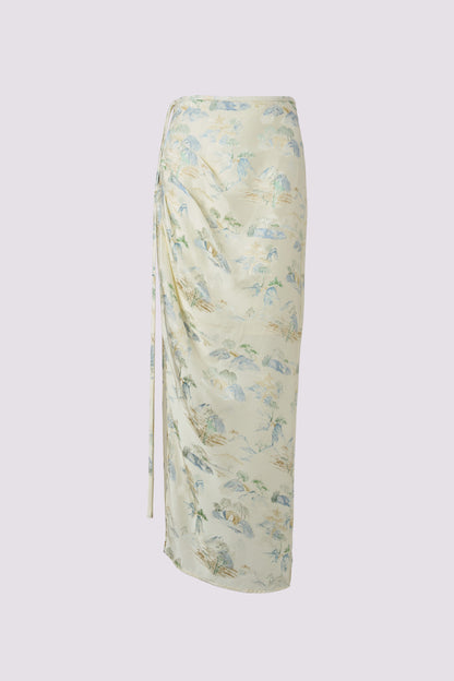 Landscape jacquard half skirt