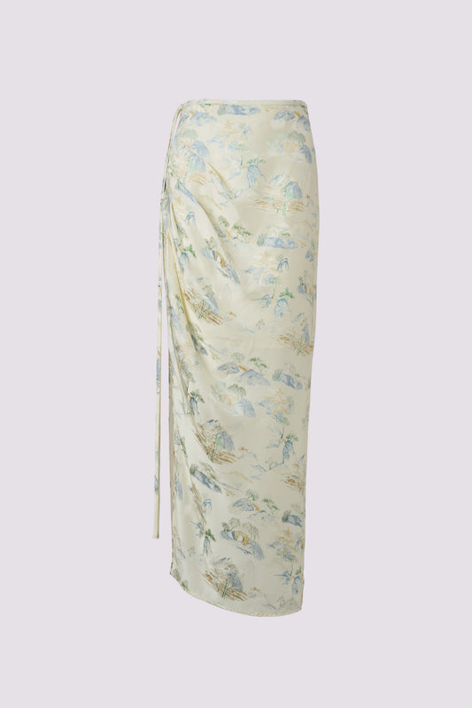 Landscape jacquard half skirt
