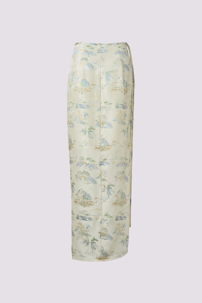 Landscape jacquard half skirt