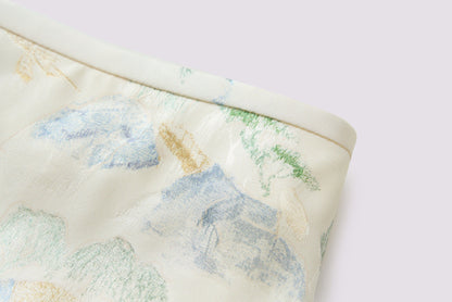 Landscape jacquard half skirt
