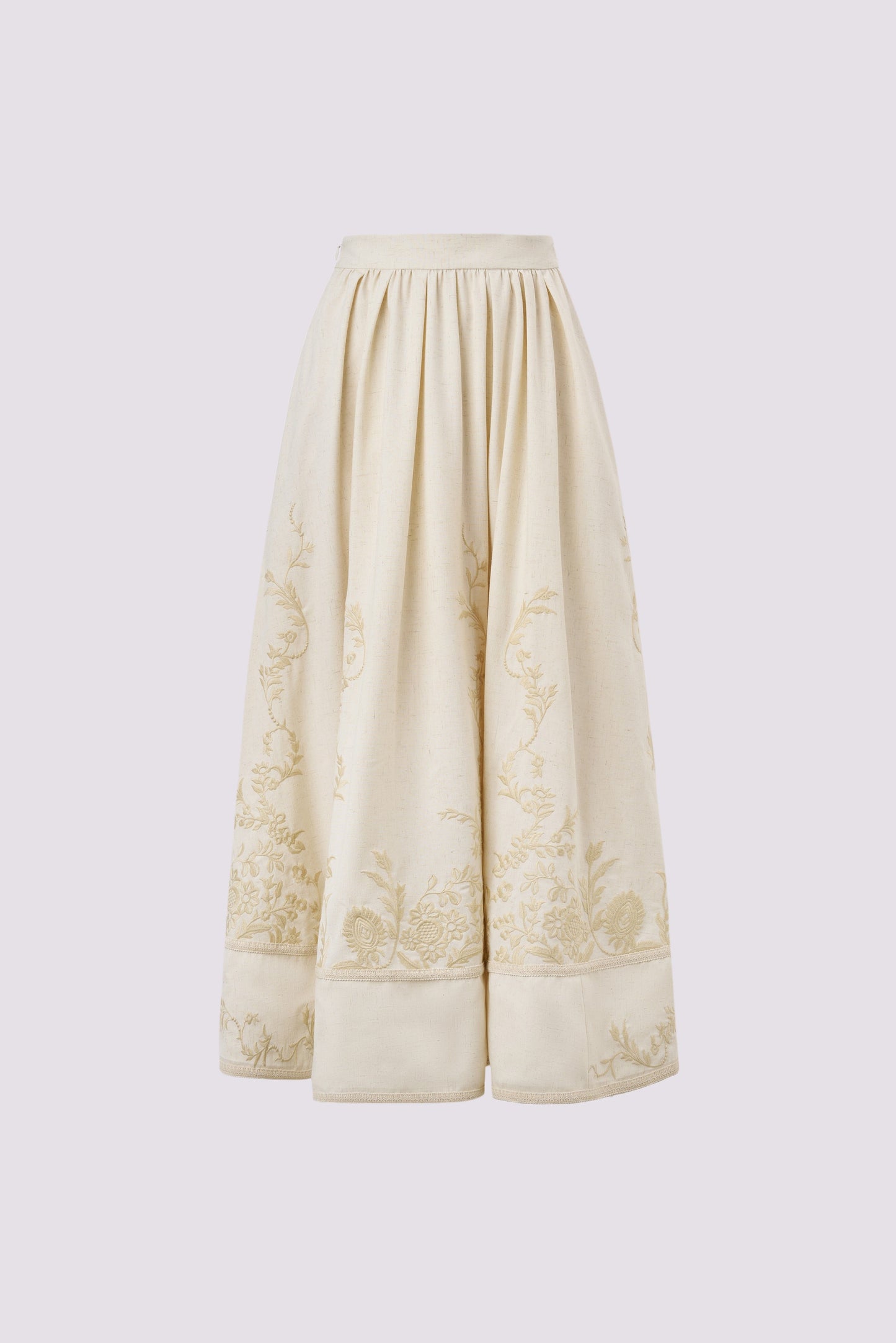 Linen embroidered skirt