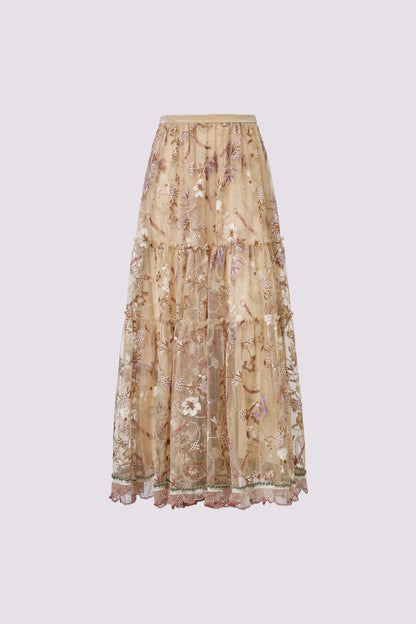 Embroidered large half skirt