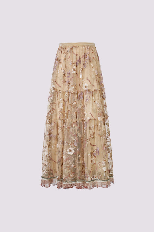 Embroidered large half skirt