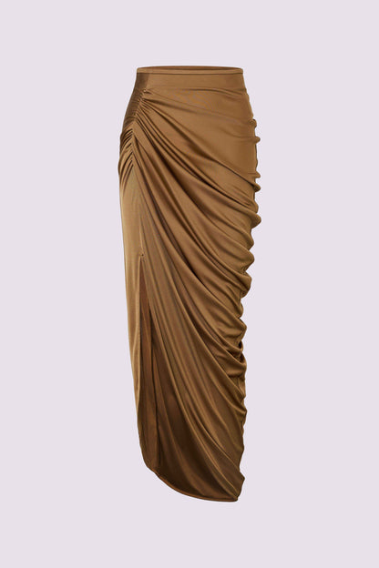 Golden pleated skirt