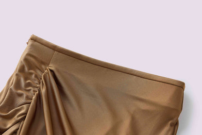 Golden pleated skirt
