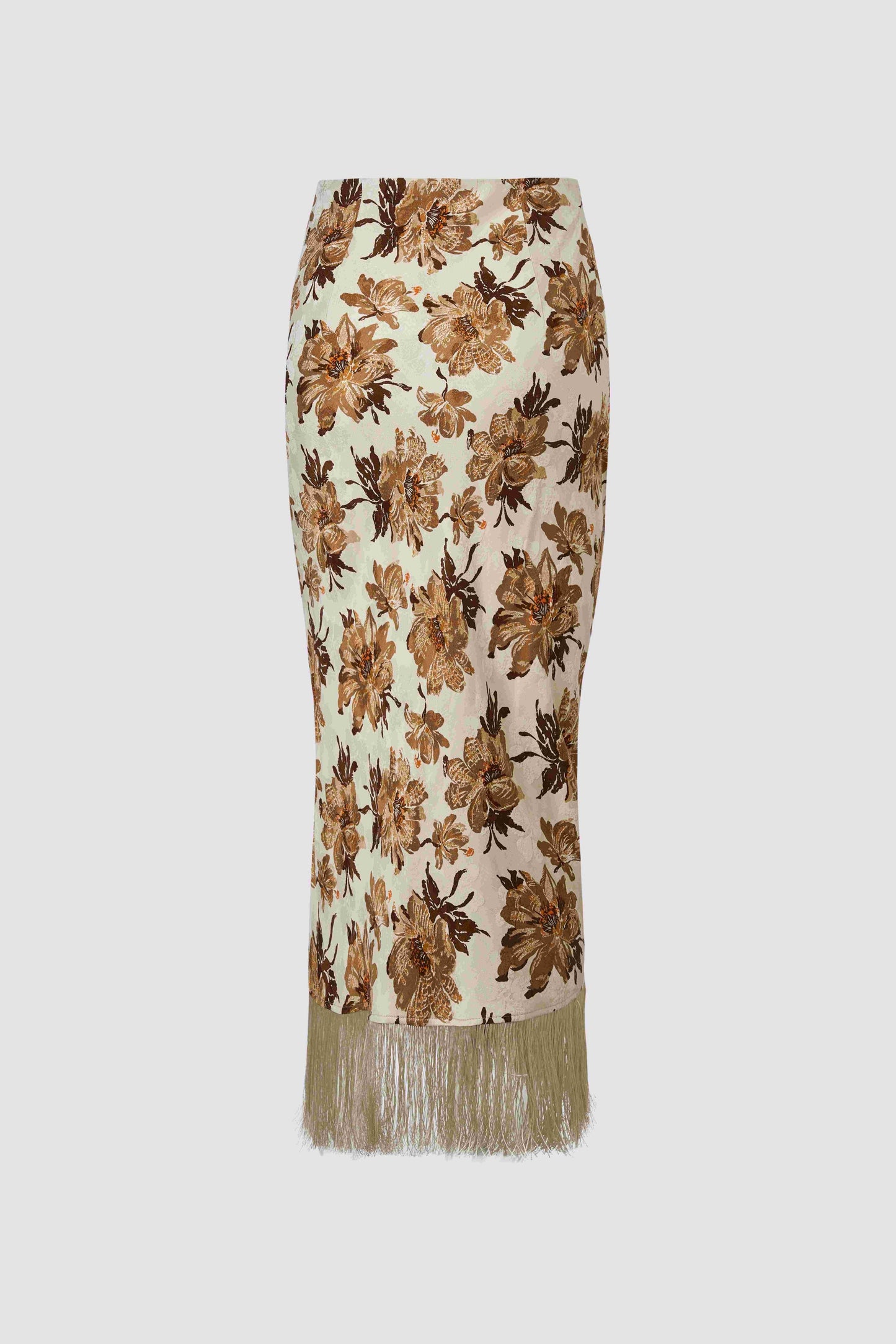 Seven leaf floral print tassel skirt