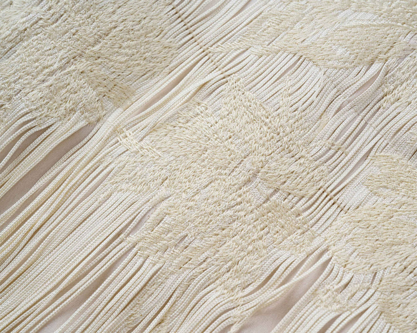 Seven leaf floral fringe embroidered half skirt
