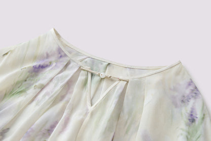 Bedruckte Seidenbluse