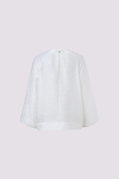 White jacquard embroidered coat