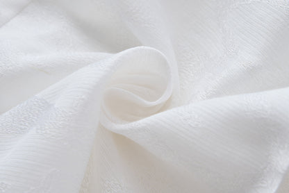 White jacquard embroidered coat