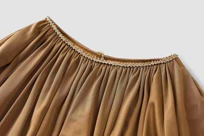 Golden pleated top