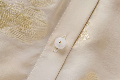 Jacquard top made of mulberry silk