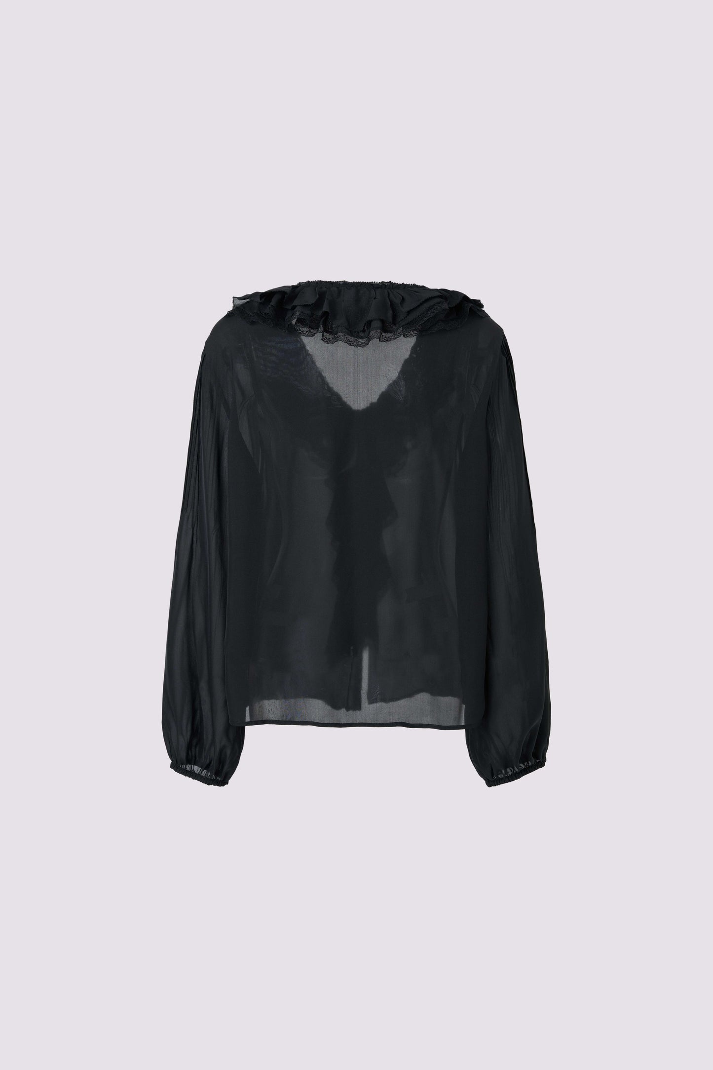 Lace-edged silk top