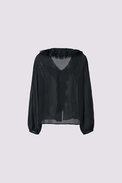 Lace-edged silk top