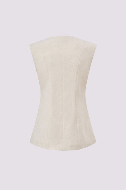 Linen embroidered waistcoat