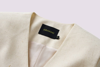 Linen embroidered waistcoat