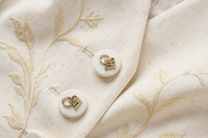 Linen embroidered waistcoat