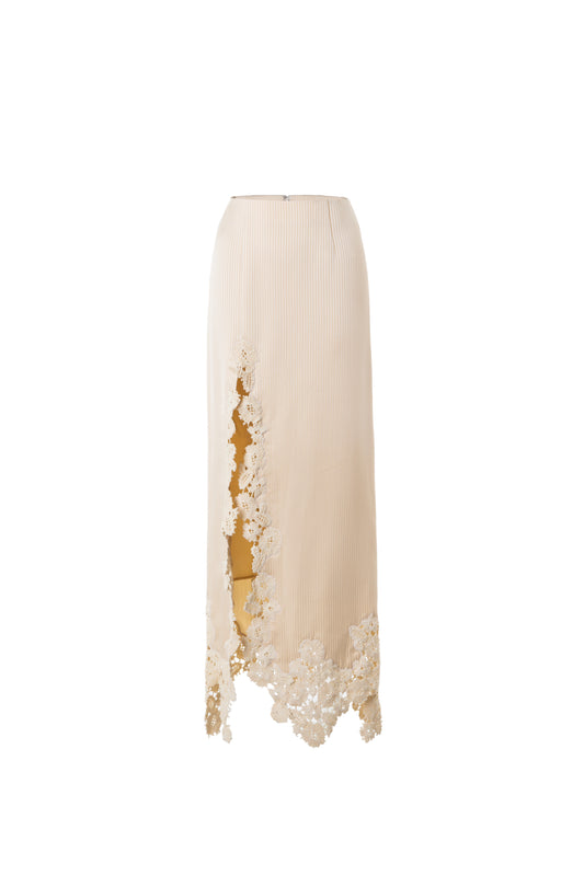 Embroidered Straight Skirt
