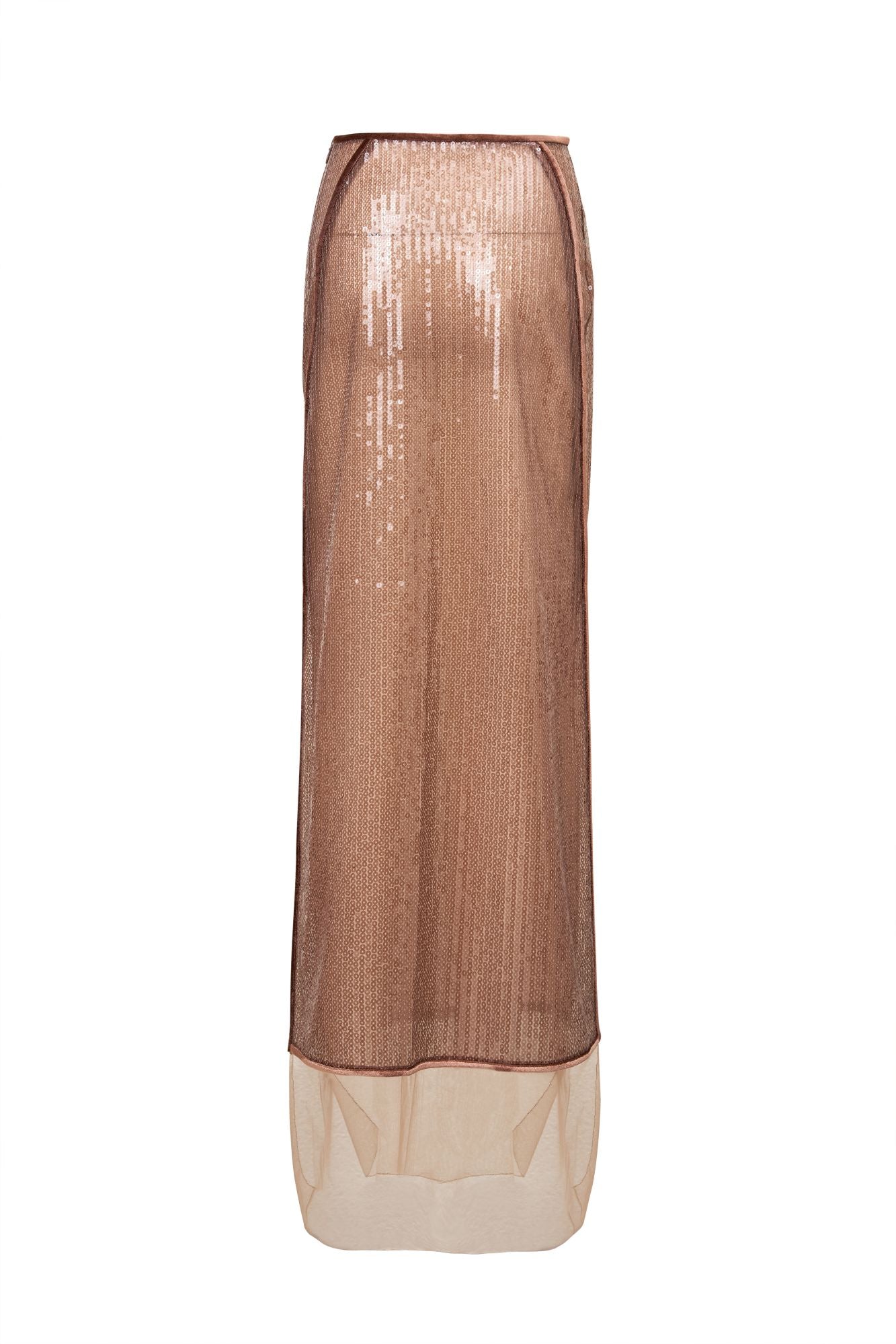 Mocha Sequins Long Skirt