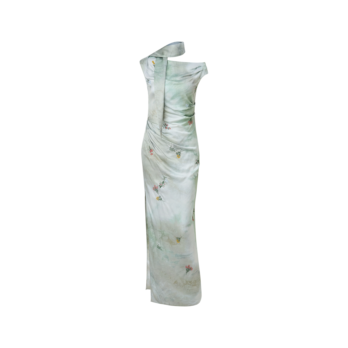 Green embroidered dress
