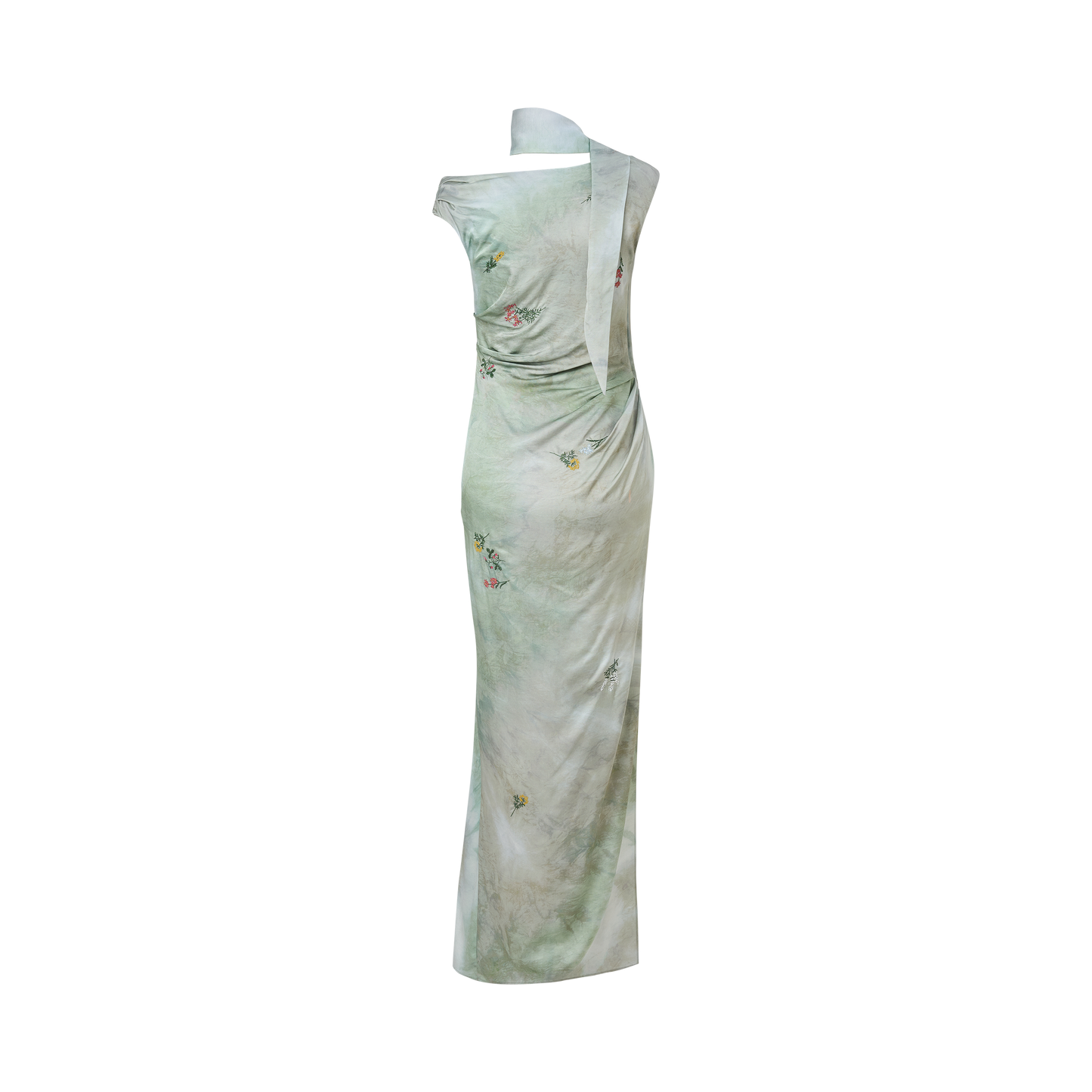 Green embroidered dress