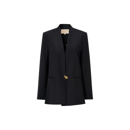 Black wool suit jacket