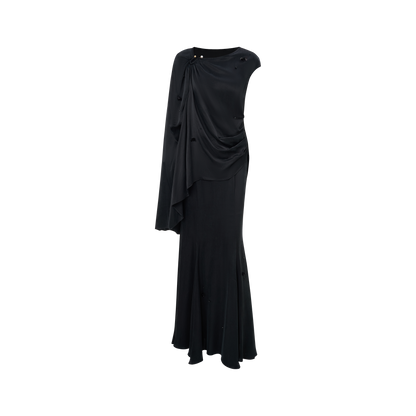 Black hand-beaded  dress