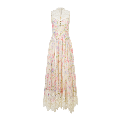 Patchwork print dress
