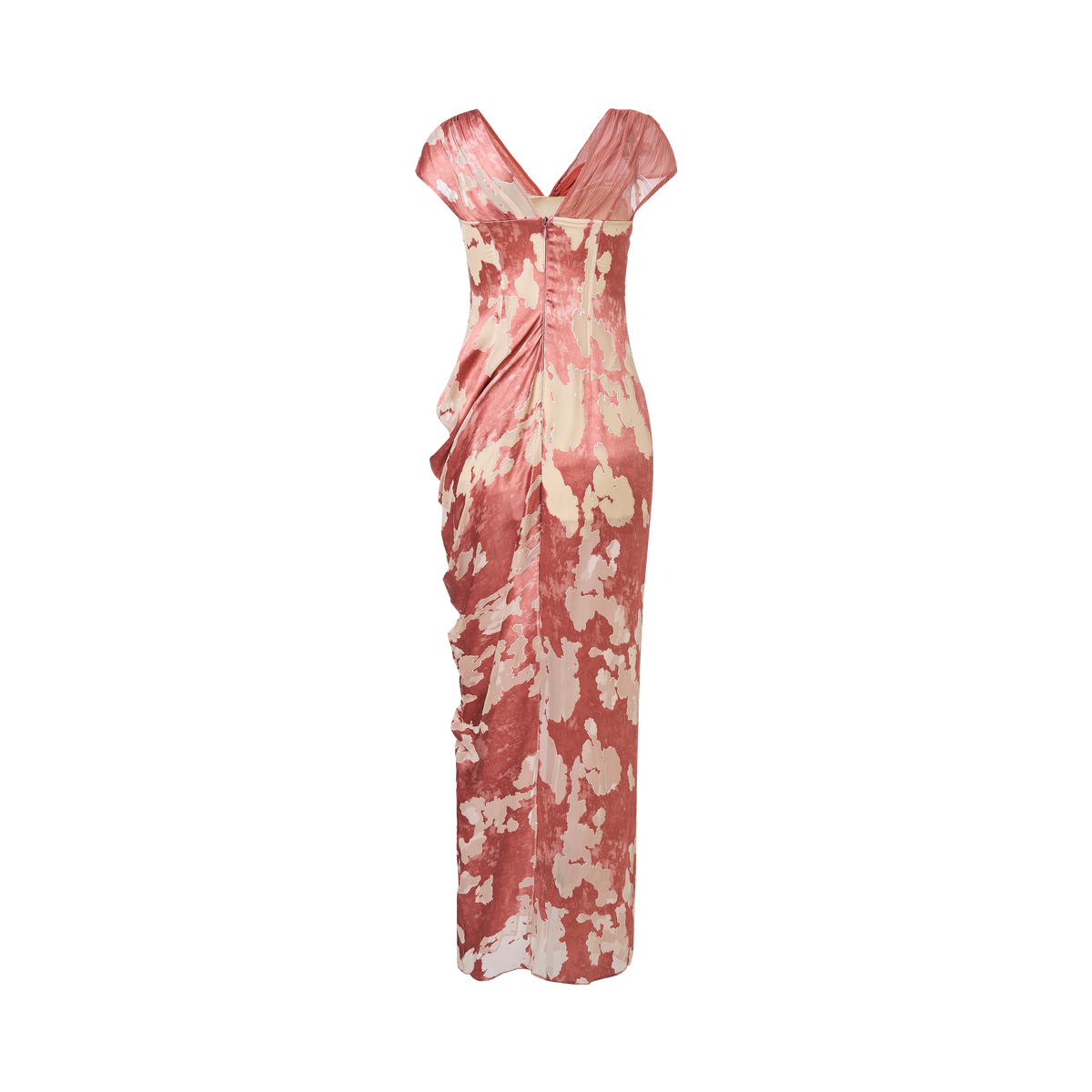 Deep red-baked flower dress