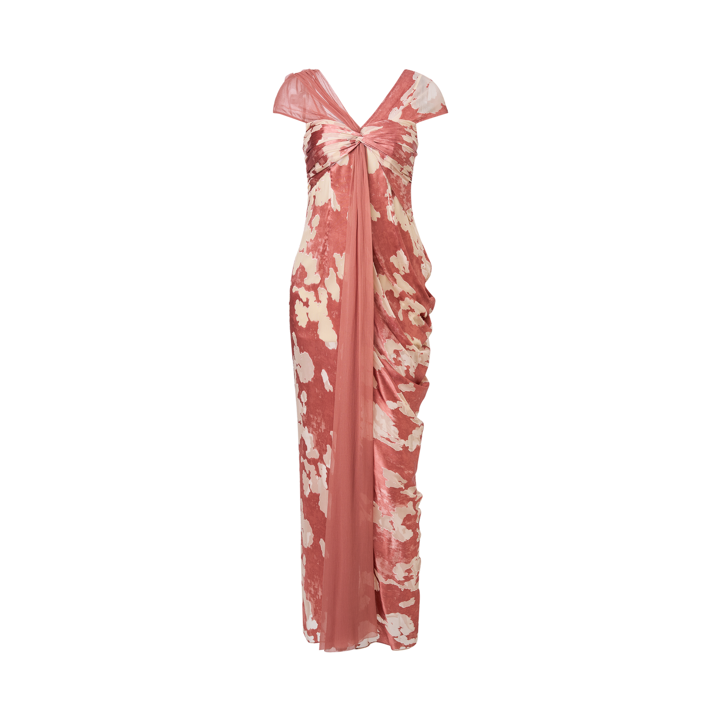 Deep red-baked flower dress