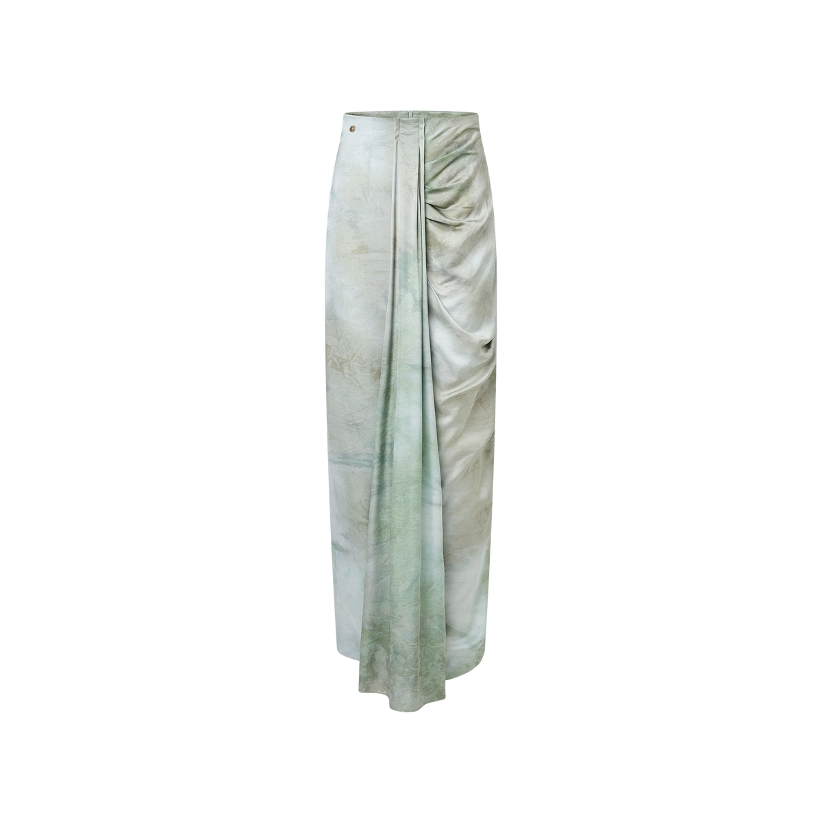 Green printed lace skirt