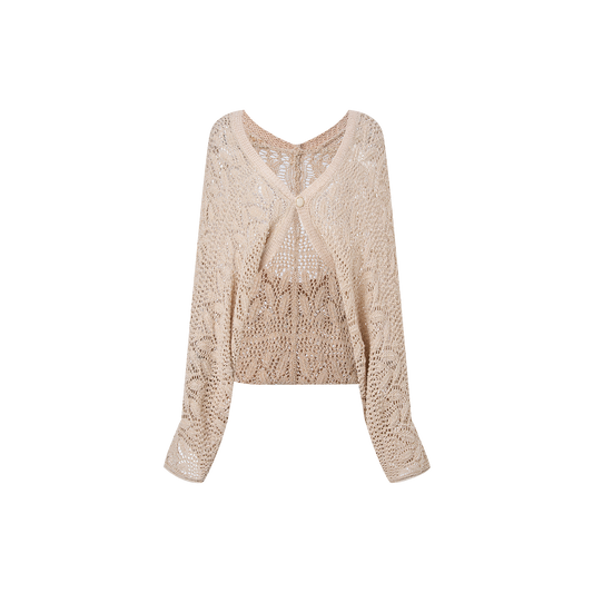 Light lotus root starch sweater coat