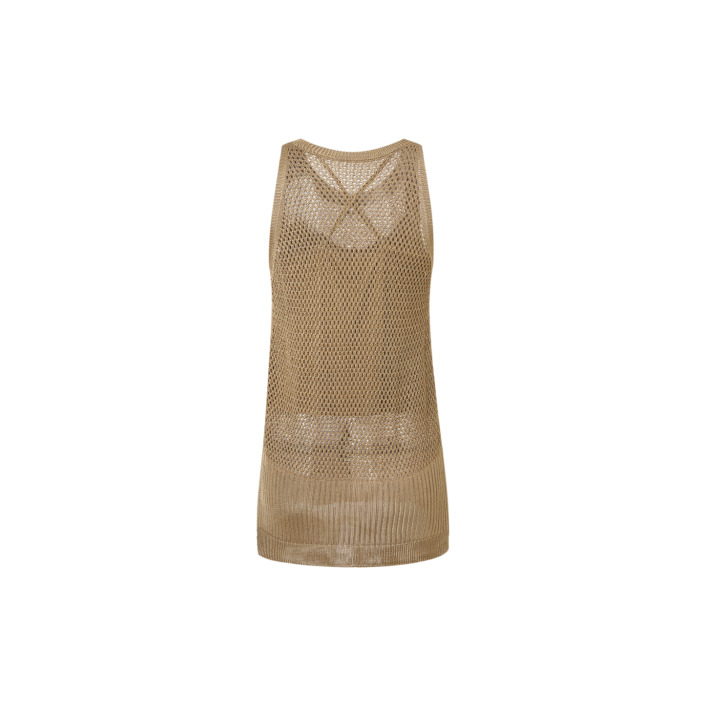 Oat-colored beaded woolen top