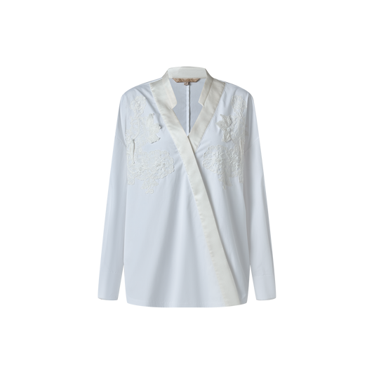 White Hand-Embroidered Shirt