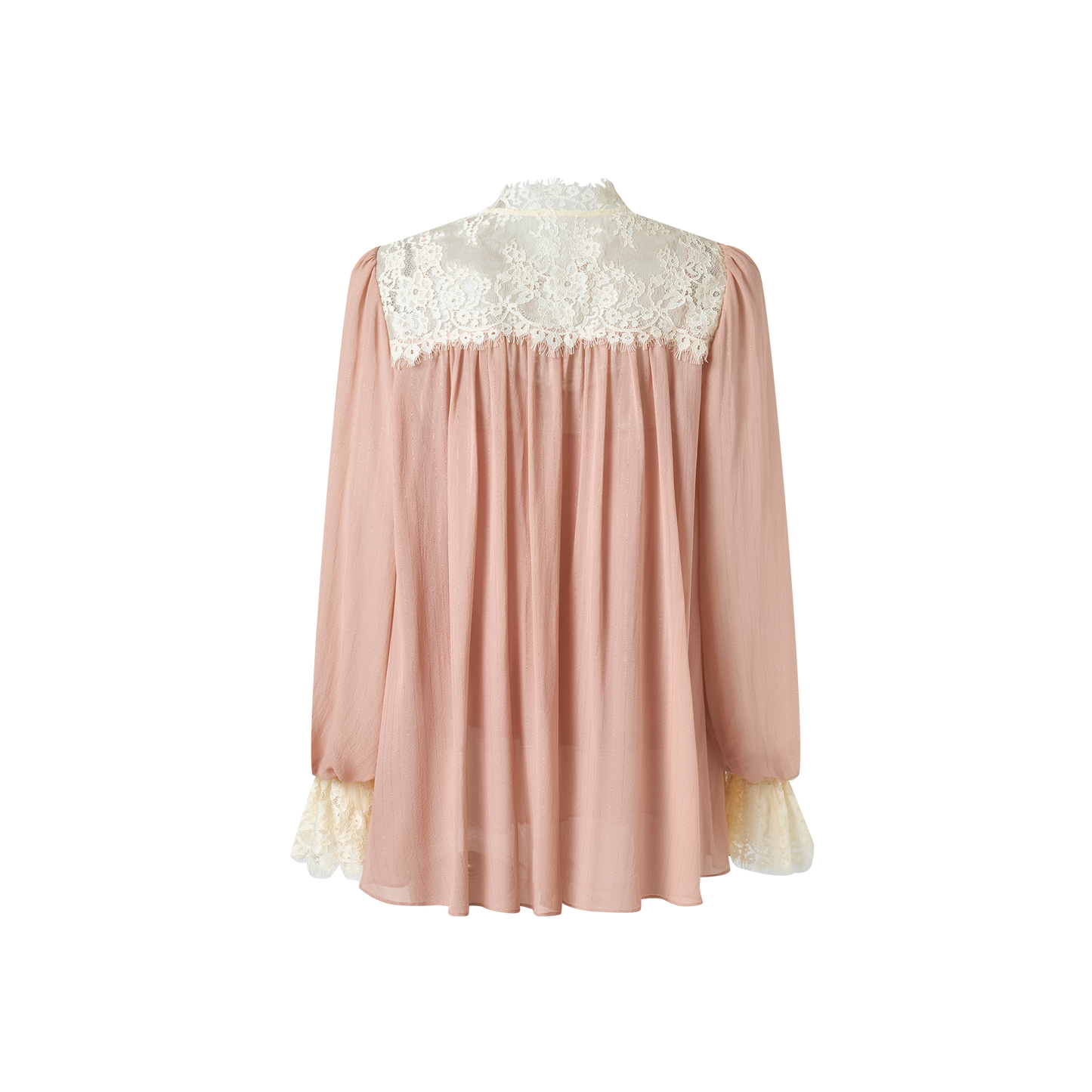 Pink and Off-White Lace Top