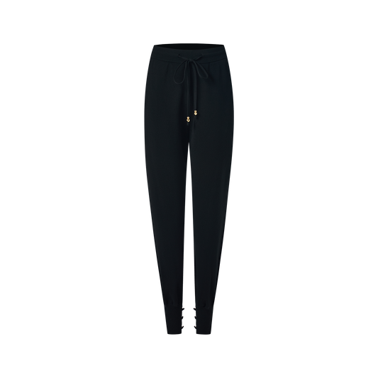 Tight-fitting woolen trousers