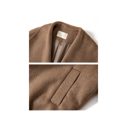 Double-sided tweed coat with a large lapel