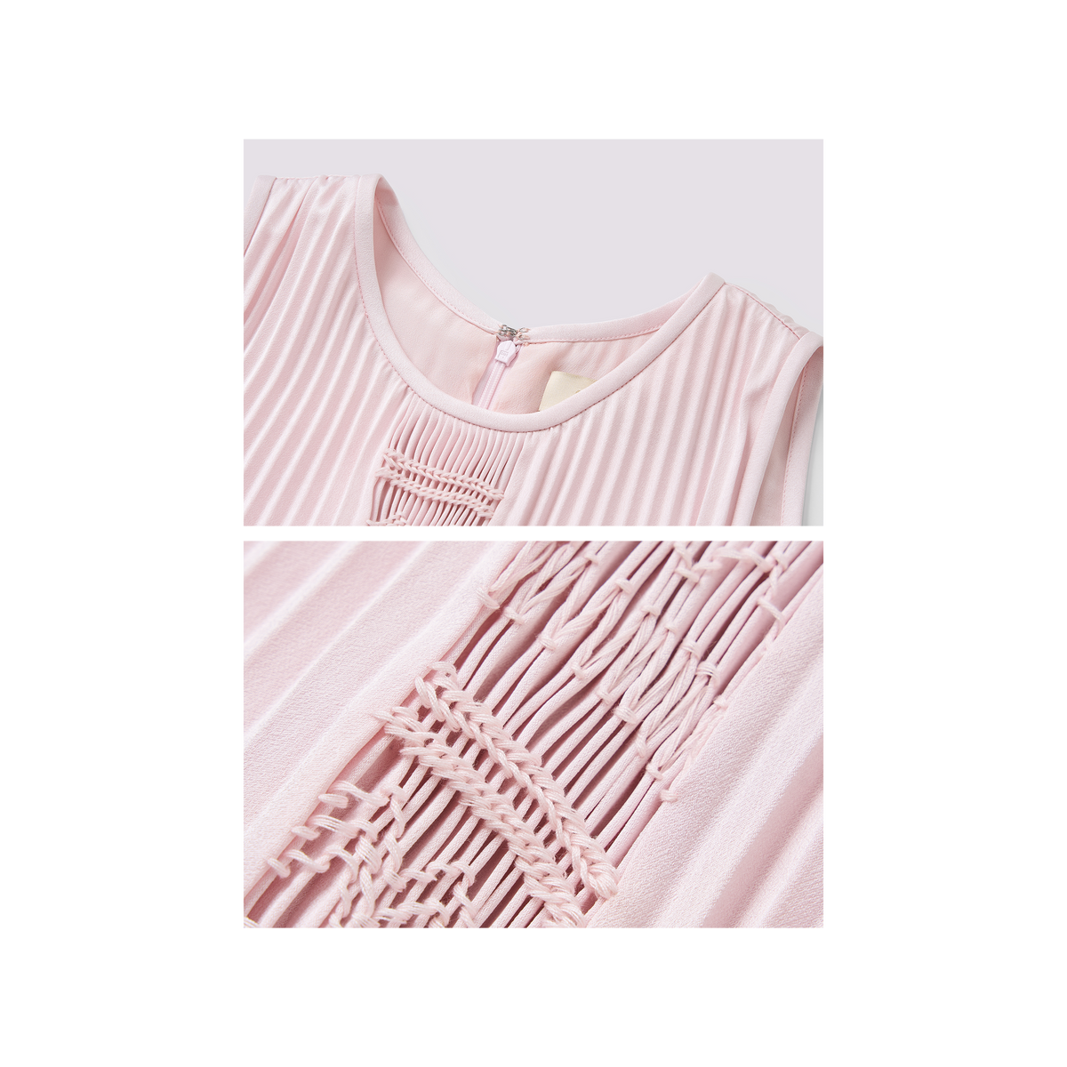 Pink hand-stitched dress