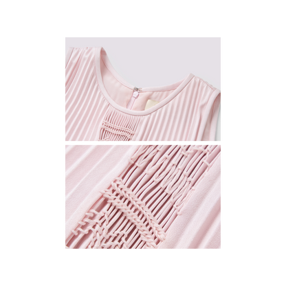 Pink hand-stitched dress