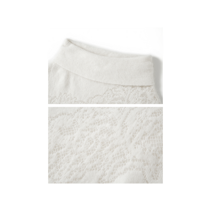 A white hollowed-out sweater